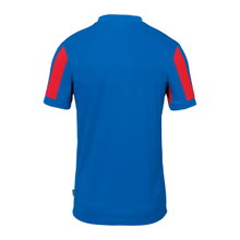 uhlsport Sport T-shirt Retro Stripe (V-neck) Short Sleeve Azure/Red Men