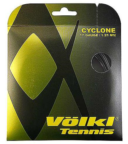 Besaitung mit Tennissaite Völkl Cyclone (Haltbarkeit+Spin) schwarz