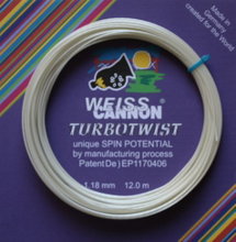 WeissCannon Tennissaite Turbo Twist (Spin+Touch) weiss 12m Set