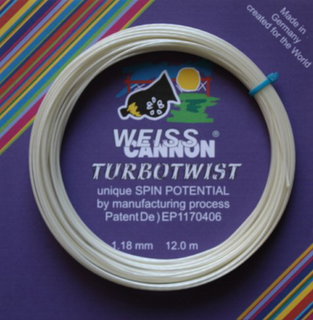 WeissCannon Tennissaite Turbo Twist (Spin+Touch) weiss 12m Set