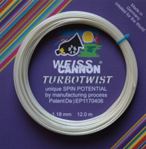 WeissCannon Tennissaite Turbo Twist (Spin+Touch) weiss 12m Set