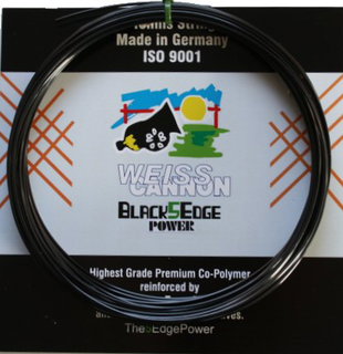 WeissCannon Sznur tenisowy Black5Edge 1.24 (Trwałość+Spin) czarny 12m Zestaw