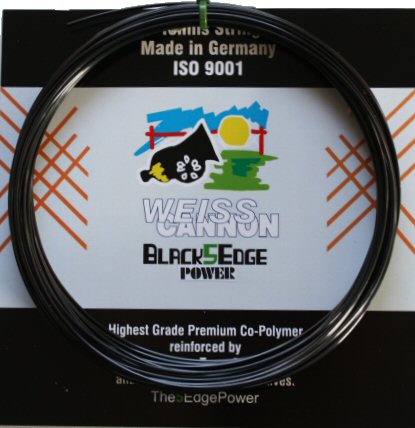WeissCannon Tennissaite Black5Edge 1.24 (Haltbarkeit+Spin) schwarz 12m Set