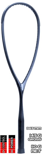 Xamsa Squashschläger Onyx Incognito 145g/kopflastig schwarz - besaitet -