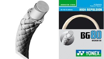 Besaitung mit Badmintonsaite Yonex BG80 weiss
