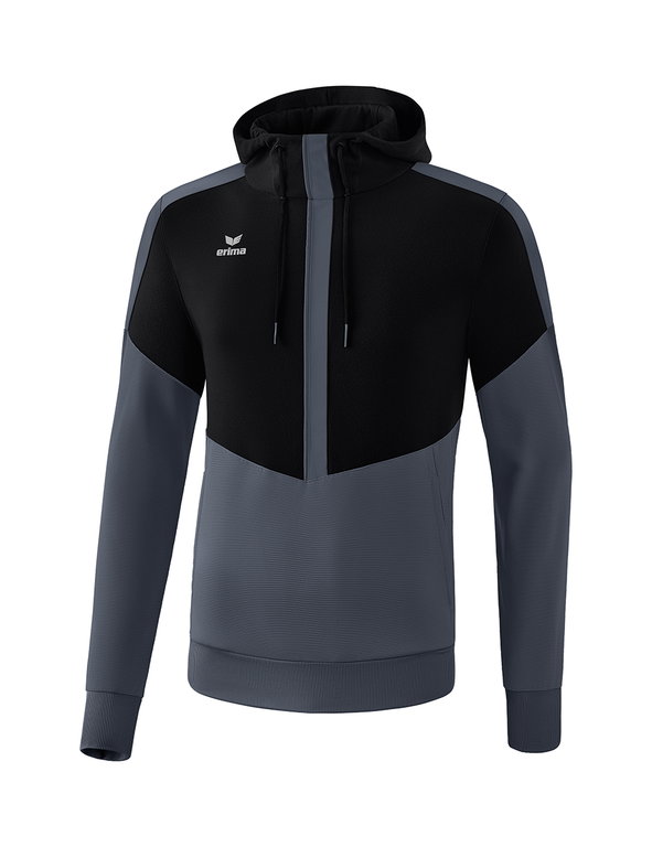 Erima Kapuzenpullover Hoodie Squad (Cotton Touch) schwarz/grau Kinder
