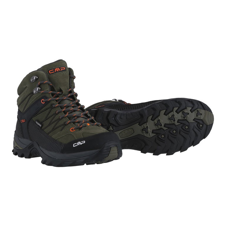 CMP Wanderschuhe Rigel Mid Trekking WP (wasserdicht) olivegrün/orange Herren