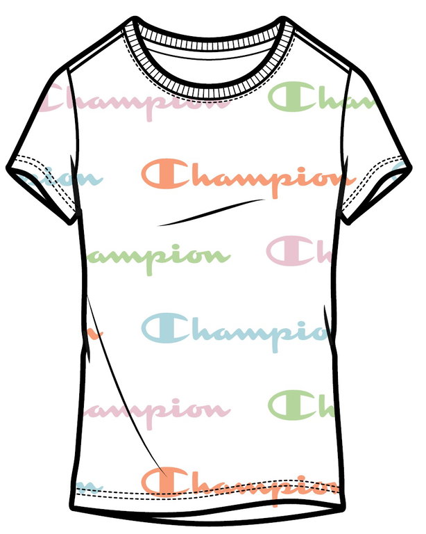 Champion Freizeit-Tshirt (Baumwolle) Graphic Print weiss Mädchen