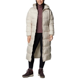 Columbia Winter-Daunenmantel Puffect Long Jacket (Thermarator Isolierung, wasserabweisend) beige/stonegrau Damen