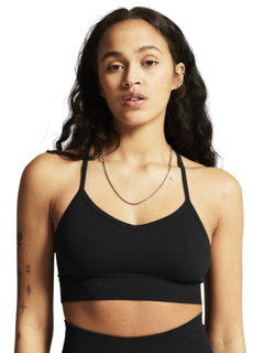 Craft Sport-BH Collective Rib Strap Sports Bra (Rippenstruktur, elastisches Material) schwarz Damen
