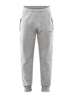 Craft Freizeithose Core Soul Sweatpants (weiches Material, Seitentaschen mit Reissverschluss) lang hellgrau Herren