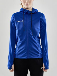 Craft Trainingsjacke Evolve Hood - strapazierfähige Mid-Layer-Kapuzenjacke aus Stretchmaterial - kobaltblau Damen