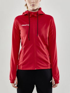 Craft Trainingsjacke Evolve Hood - strapazierfähige Mid-Layer-Kapuzenjacke aus Stretchmaterial - rot Damen