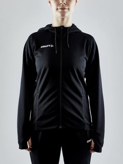 Craft Trainingsjacke Evolve Hood - strapazierfähige Mid-Layer-Kapuzenjacke aus Stretchmaterial - schwarz Damen