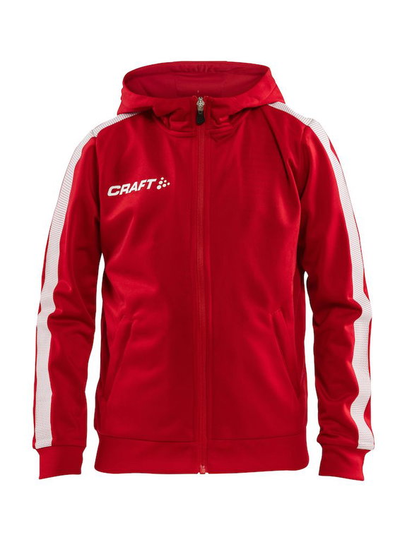 Craft Hoodie Fullzip Pro Control red/white Boys