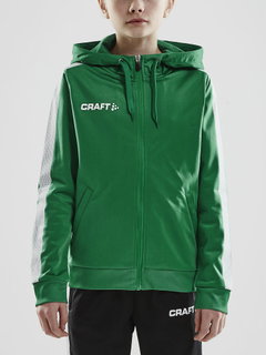 Craft Kapuzenpullover Hoodie Fullzip Pro Control grün/weiss Jungen