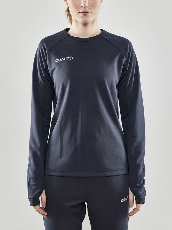 Craft Sport-Langarmshirt Evolve Crew Neck - aus Stretchmaterial - dunkelgrau Damen
