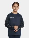 Craft Sport-Langarmshirt Squad 2.0 Crew Neck (rec. Polyester, optimale Bewegungsfreiheit) navyblau Kinder