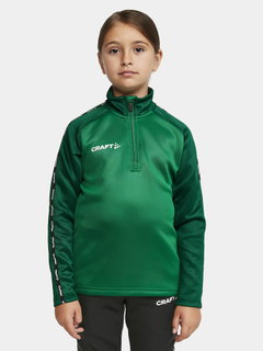 Craft Sport-Langarmshirt Squad 2.0 Halfzip (ergonomisches Design, hohe Elastizität) grün Kinder