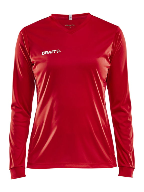 Craft Sport-Langarmshirt (Trikot) Squad Solid - hohe Elastizität, ergonomisches Design - rot Damen
