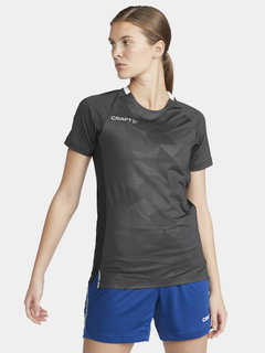 Craft Sport-Shirt (Trikot) Premier Solid Jersey (rec. Polyester, hohe Elastizität) dunkelgrau Damen