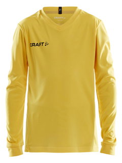 Craft Sport-Langarmshirt (Trikot) Squad Solid - hohe Elastizität, ergonomisches Design - gelb Kinder