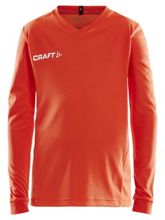 Craft Sport-Langarmshirt (Trikot) Squad Solid - hohe Elastizität, ergonomisches Design - orange Kinder