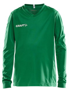Craft Sport-Langarmshirt (Trikot) Squad Solid - hohe Elastizität, ergonomisches Design - grün Kinder