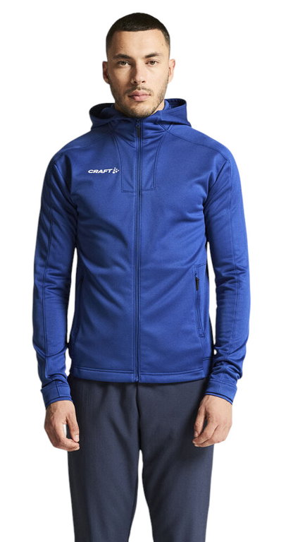 Craft Evolve 2.0 Brushed Hood Training Jacket (durable, moisture-wicking) cobalt blue men's