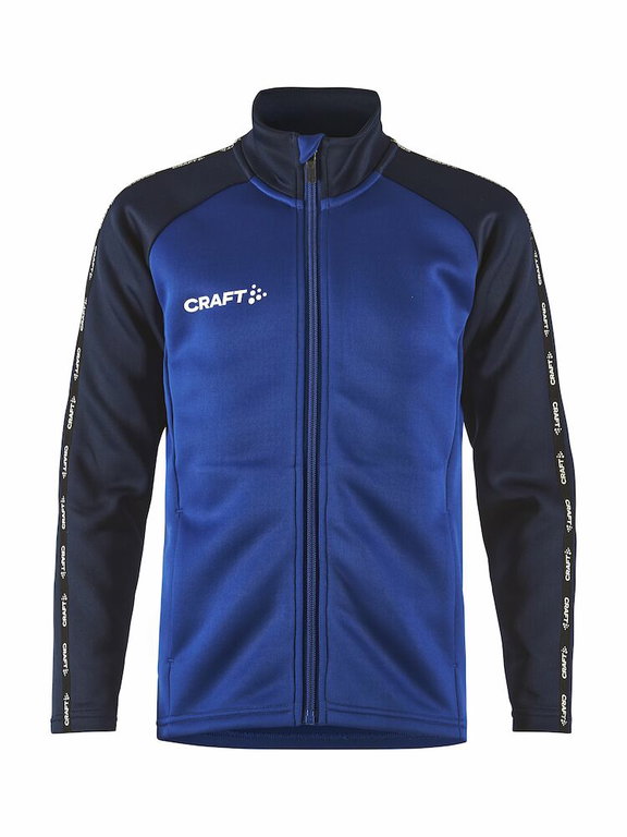 Craft Sport-Trainingsjacke Squad 2.0 Full Zip (mit Seitentaschen, elastisch Funktionsmaterial) kobaltblau Kinder