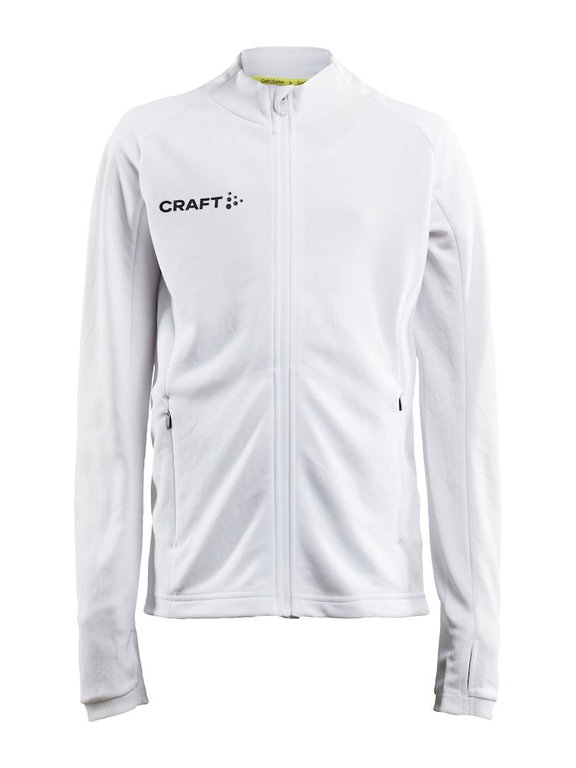 Craft Trainingsjacke Evolve Full Zip - strapazierfähige Mid-Layer-Jacke aus Stretchmaterial - weiss Kinder