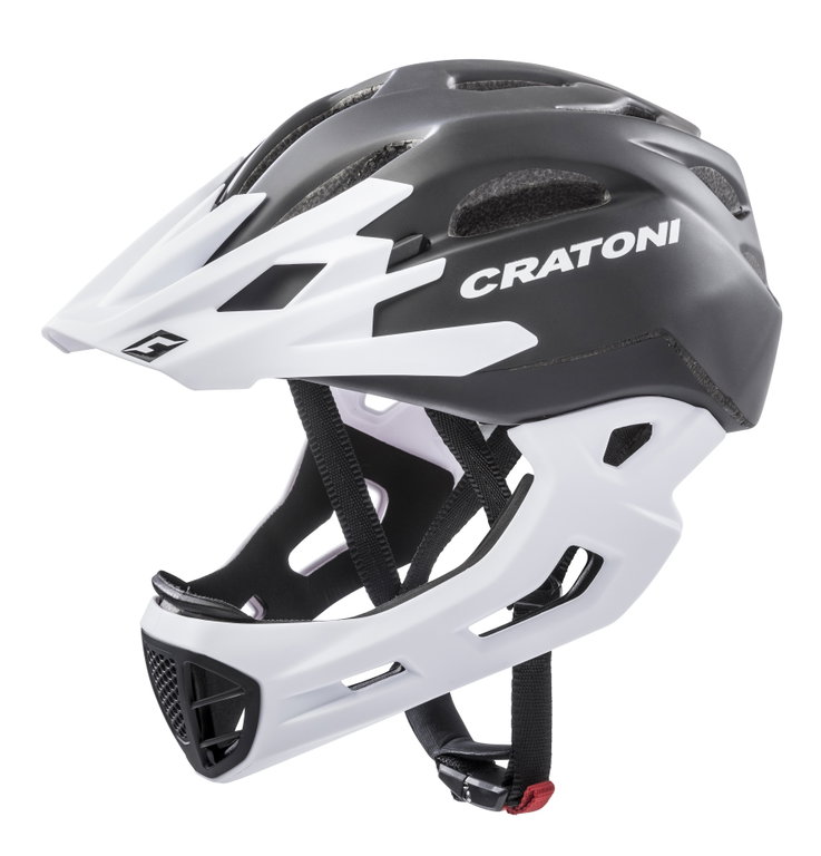 Cratoni Fahrradhelm C-Maniac (Full Protection) schwarz/weiss matt