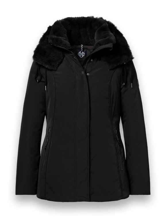District Winterjacke Eclipse mit Kapuze (Mantel, winddicht, wasserabweisend) schwarz Damen