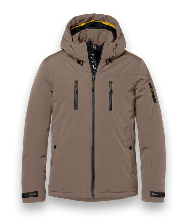 District Winter Jacket Wedge with Hood (warm, water-repellent) taupe brown Men's