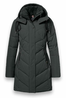 District Wintermantel Zodiac (mit Kapuze, warm, wasserabweisend) dunkelgrau Damen