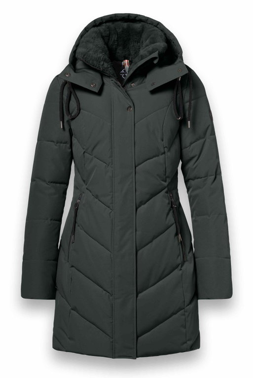 District Wintermantel Zodiac (mit Kapuze, warm, wasserabweisend) dunkelgrau Damen