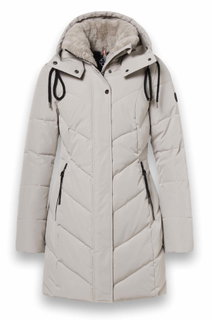 District Wintermantel Zodiac (mit Kapuze, warm, wasserabweisend) beige Damen