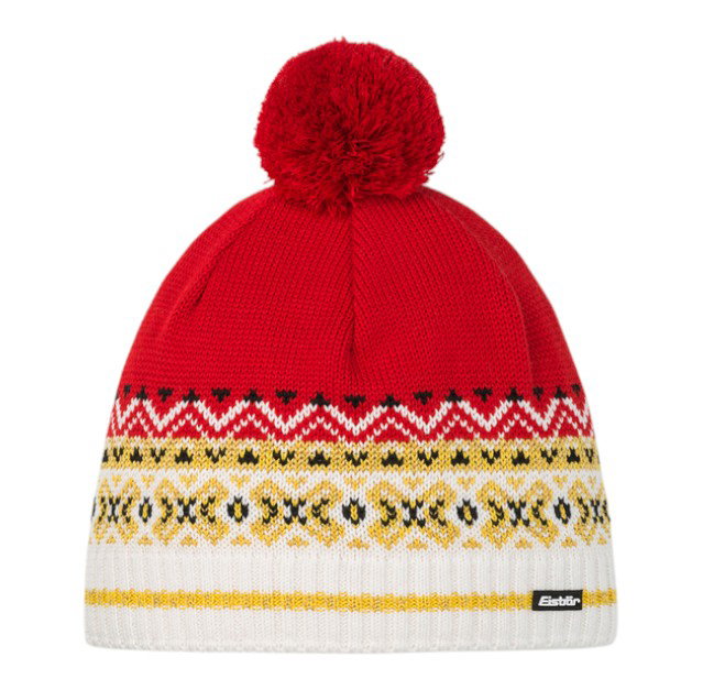 Eisbär Mütze (Pompon) Kaiser OS - rot/weiss/gelb - 1 Stück