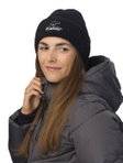 Polar Bear Winter Hat (Beanie) Mana - Fluffy Texture - Ladies Black - 1 Piece