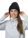 Polar Bear Winter Hat (Beanie) Alea - coarse ribbed structure - ladies black - 1 piece