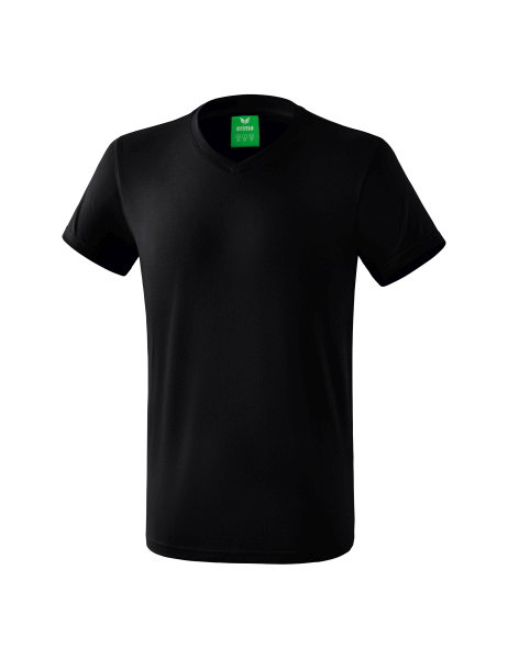 Erima Sport-Tshirt Basic Style (100% Baumwolle, V-Ausschnitt) schwarz Herren