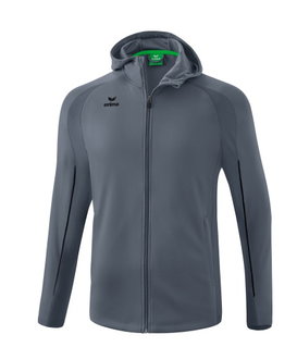 Erima Trainingsjacke Liga Star mit Kapuze (strapazierfähig und elastisches Funktionsmaterial) grau/schwarz Herren