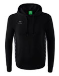 Erima Kapuzenpullover Essential Team Kapuzensweat (weiche Baumwolle, Rippbündchen) schwarz/grau Jungen