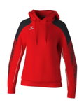 Erima Kapuzenpullover Evo Star (100% Polyester) rot/schwarz Damen