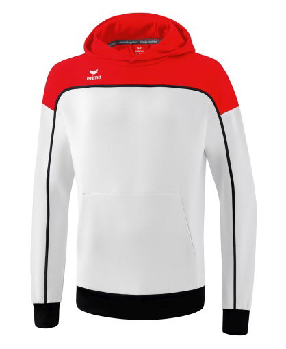 Erima Kapuzenpullover Hoodie Change (Baumwollmix) weiss/rot/schwarz Jungen