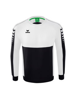 Erima Sport-Langarmshirt Six Wings Sweatshirt (Baumwollmix, funktionell) schwarz/weiss Herren