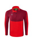 Erima Sport-Langarmshirt Six Wings Trainingstop (100% Polyester, Stehkragen, 1/2 Zip) rot/bordeaux Herren