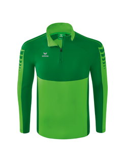 Erima Sport-Langarmshirt Six Wings Trainingstop (100% Polyester, Stehkragen, 1/2 Zip) grün/smaragd Herren