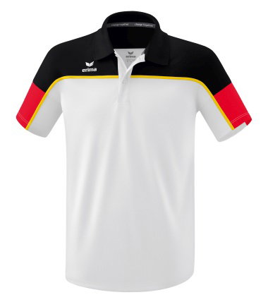 Erima Sport-Polo Change (100% rec. Polyester, schnelltrocknend Funktionsmaterial) weiss/schwarz/rot Herren