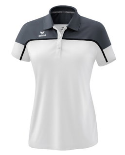 Erima Sport-Polo Change (100% rec. Polyester, schnelltrocknend Funktionsmaterial) weiss/dunkelgrau Damen